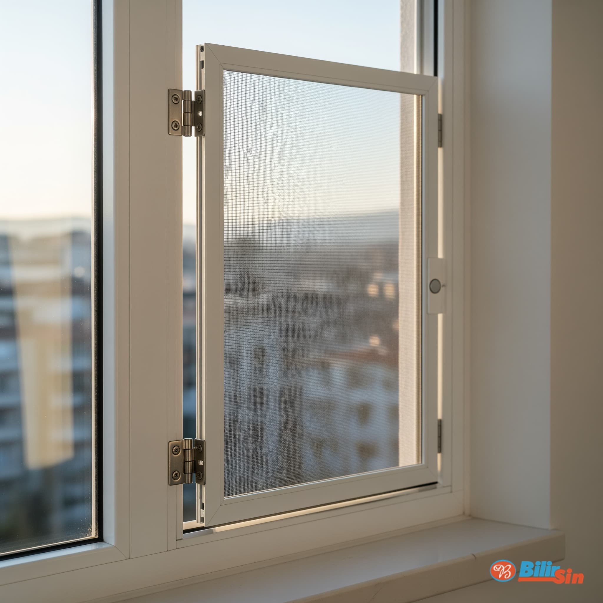 Menteşeli Pencere Sineklik (Beyaz)